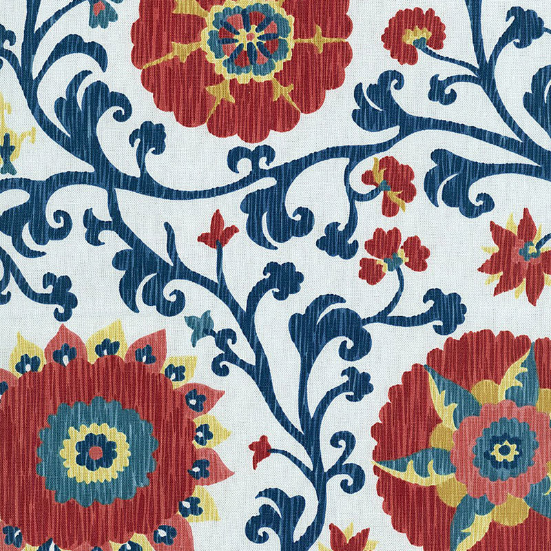 FERGANA EMBROIDERY PRINT | PRUSSIAN