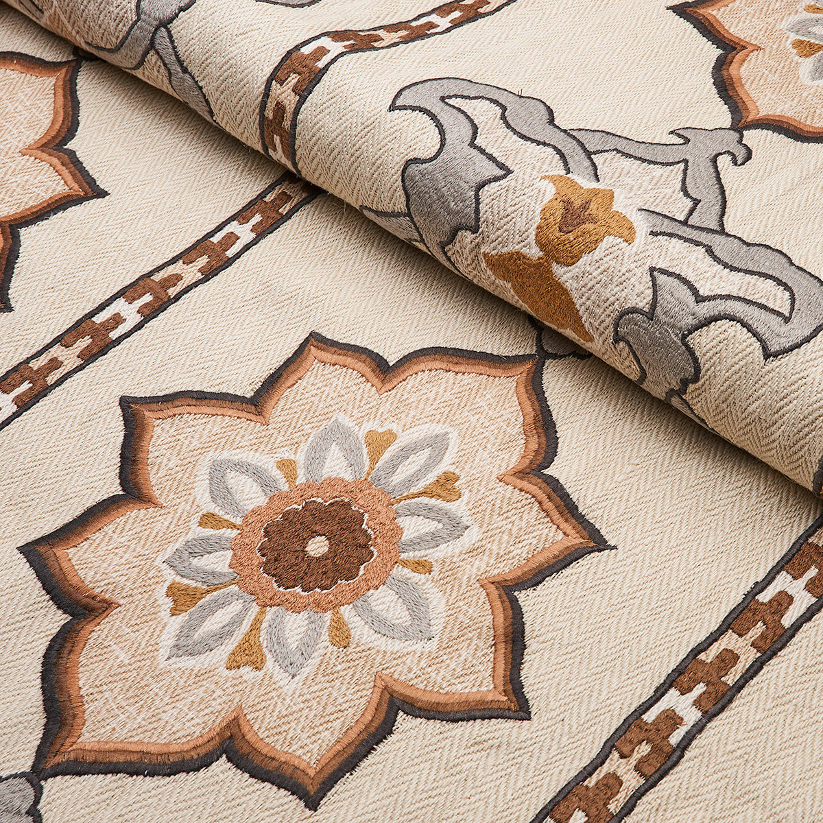 TEMARA HAND EMBROIDERED PRINT | NATURAL