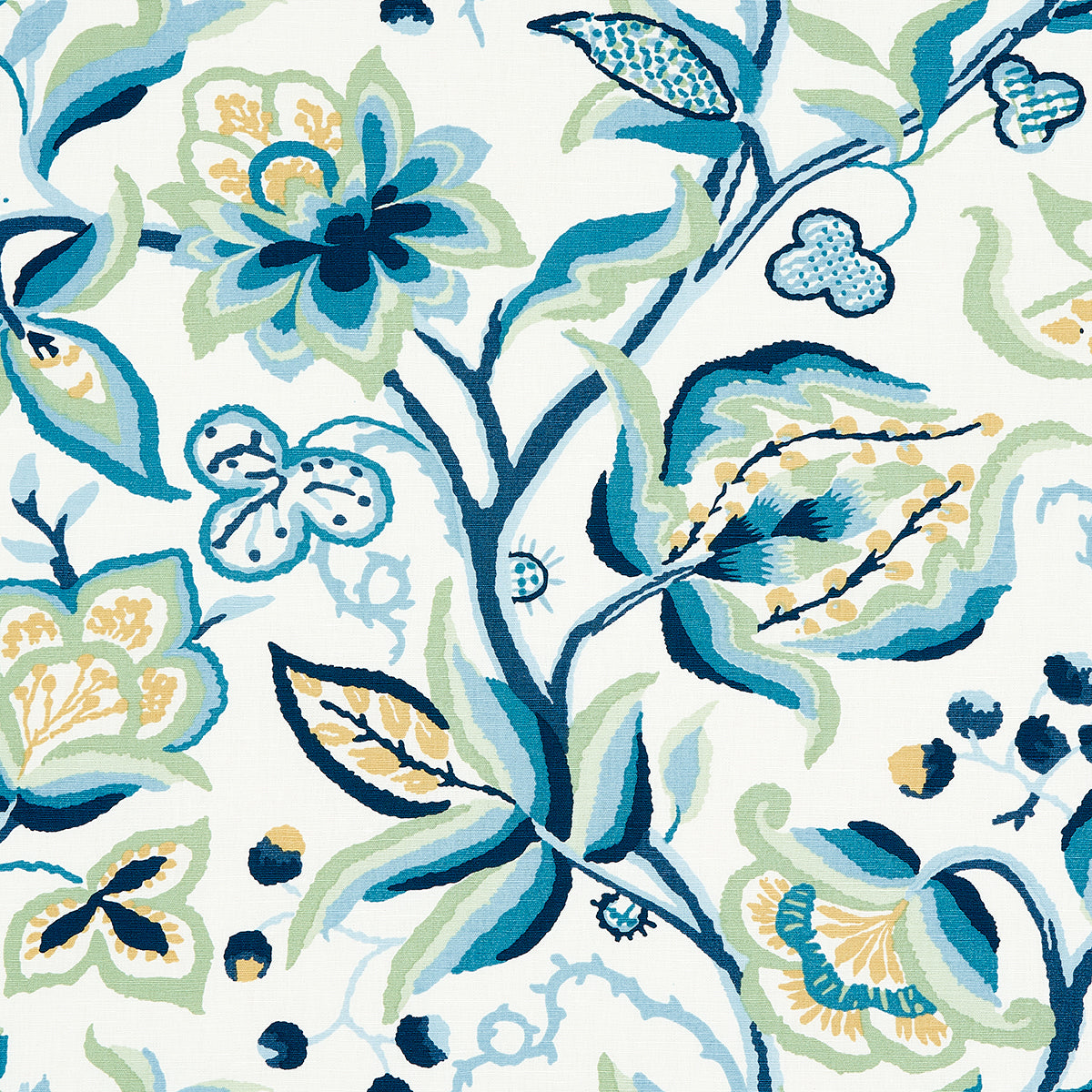 ALEXANDRA VINE LINEN | Navy & Leaf