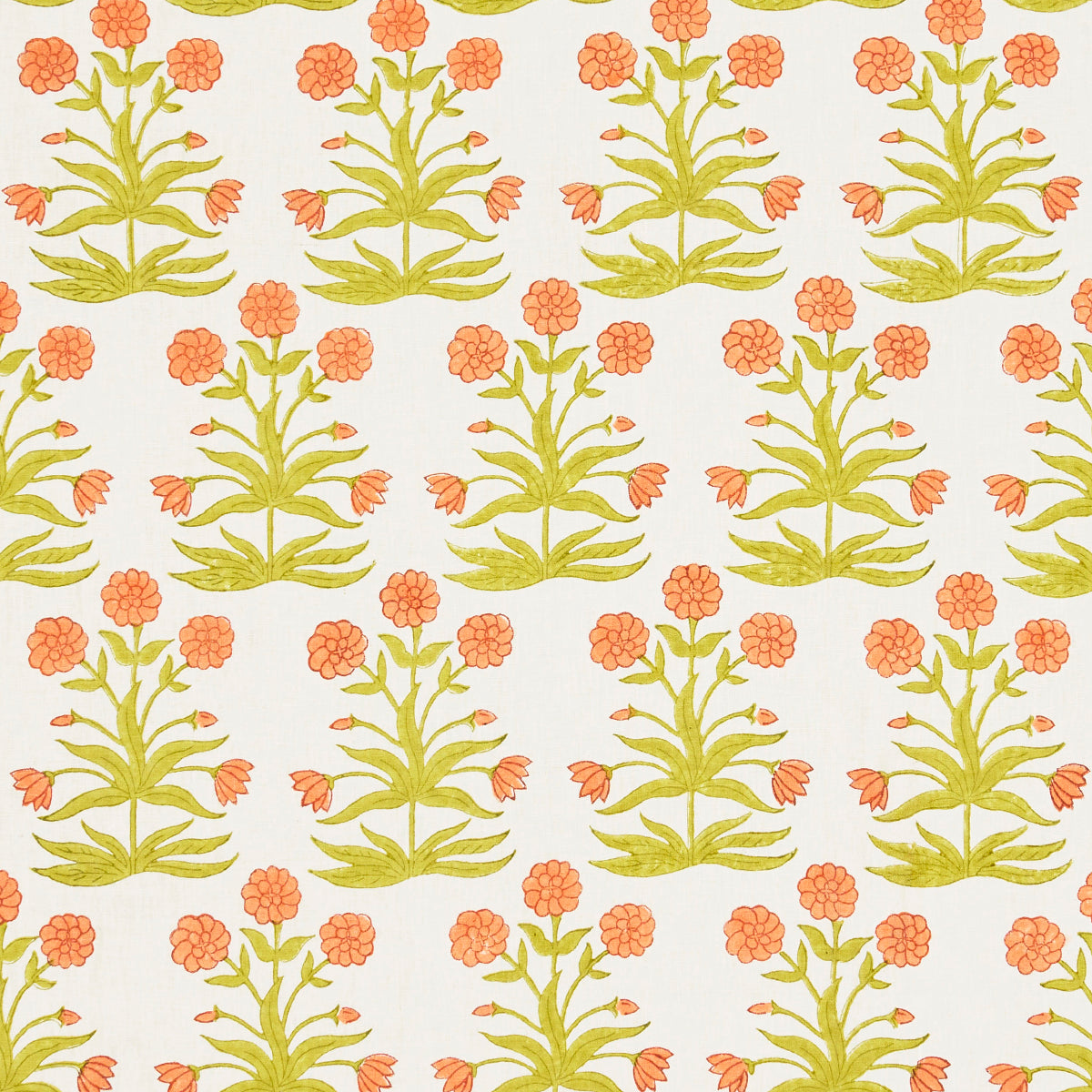 MUGHAL HAND BLOCK PRINT | Peach Sap Green