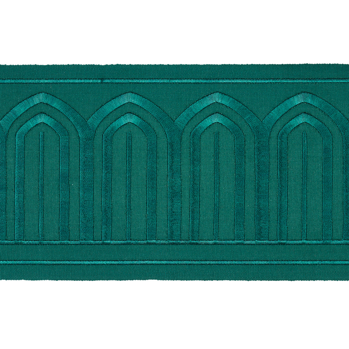 ARCHES EMBROIDERED TAPE WIDE | EMERALD