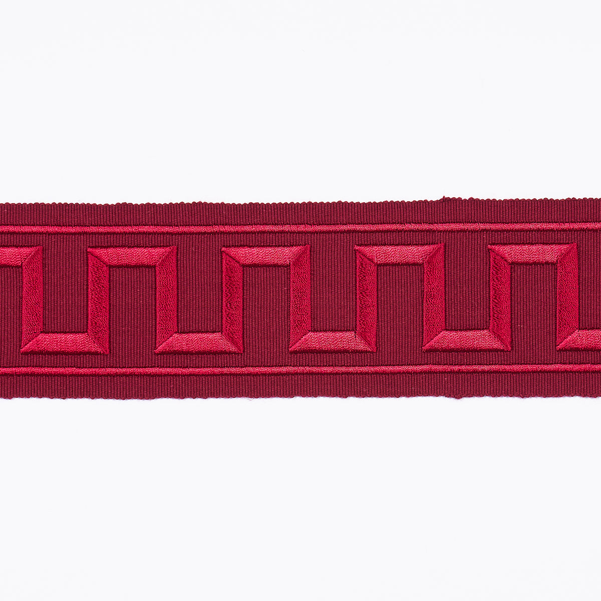 GREEK KEY EMBROIDERED TAPE | BURGUNDY