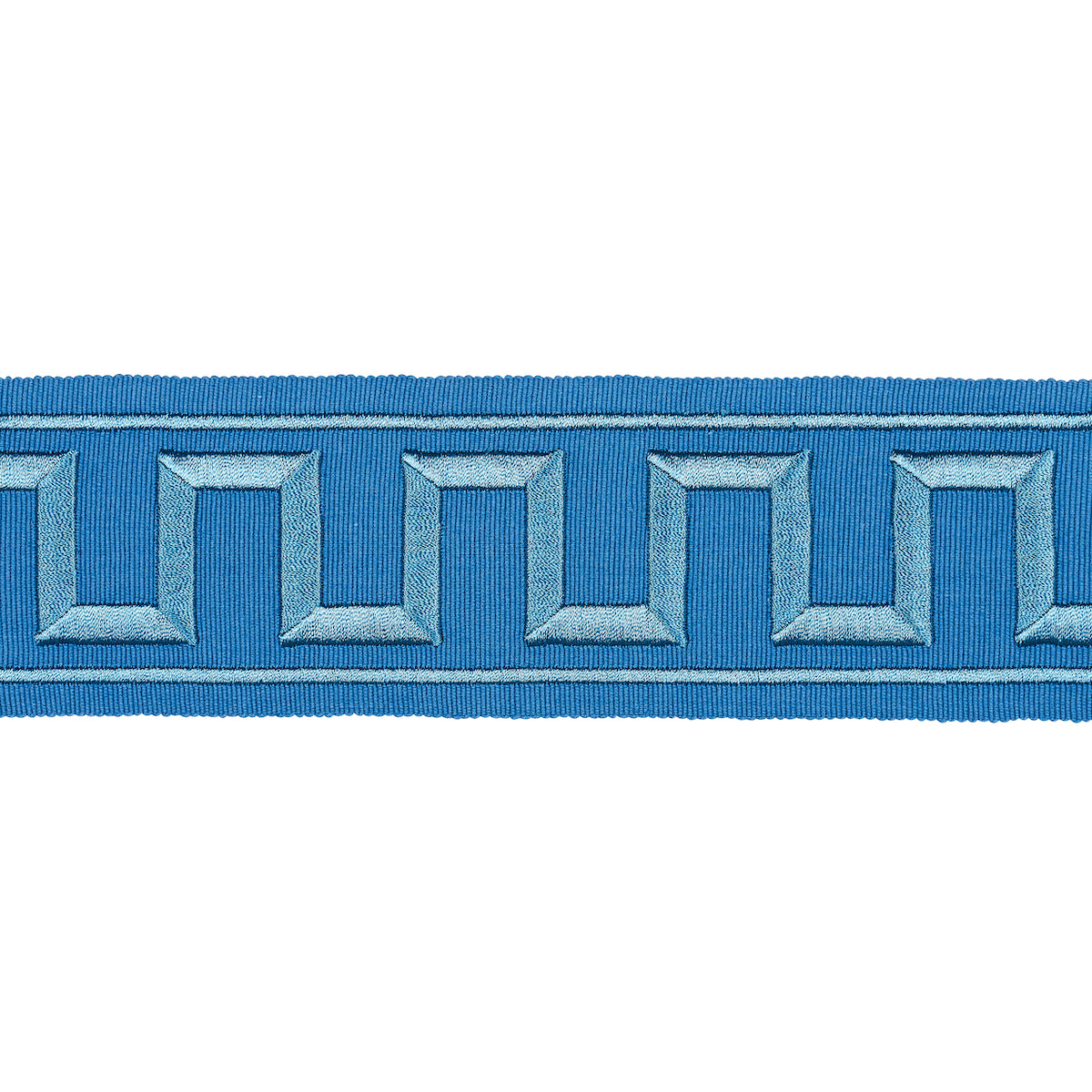 GREEK KEY EMBROIDERED TAPE | TEAL