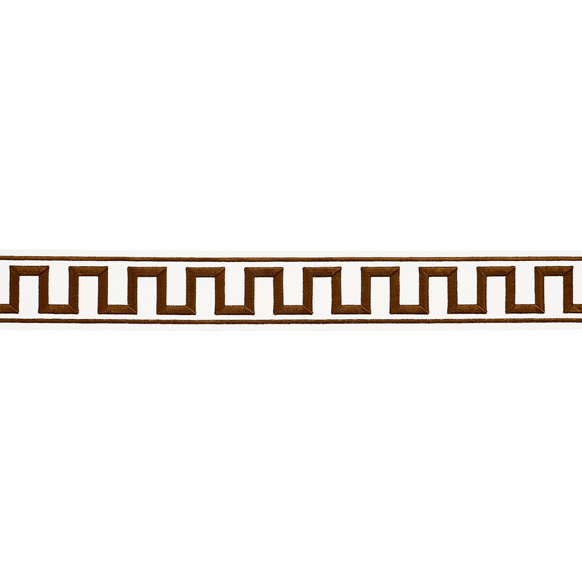 GREEK KEY EMBROIDERED TAPE | BROWN