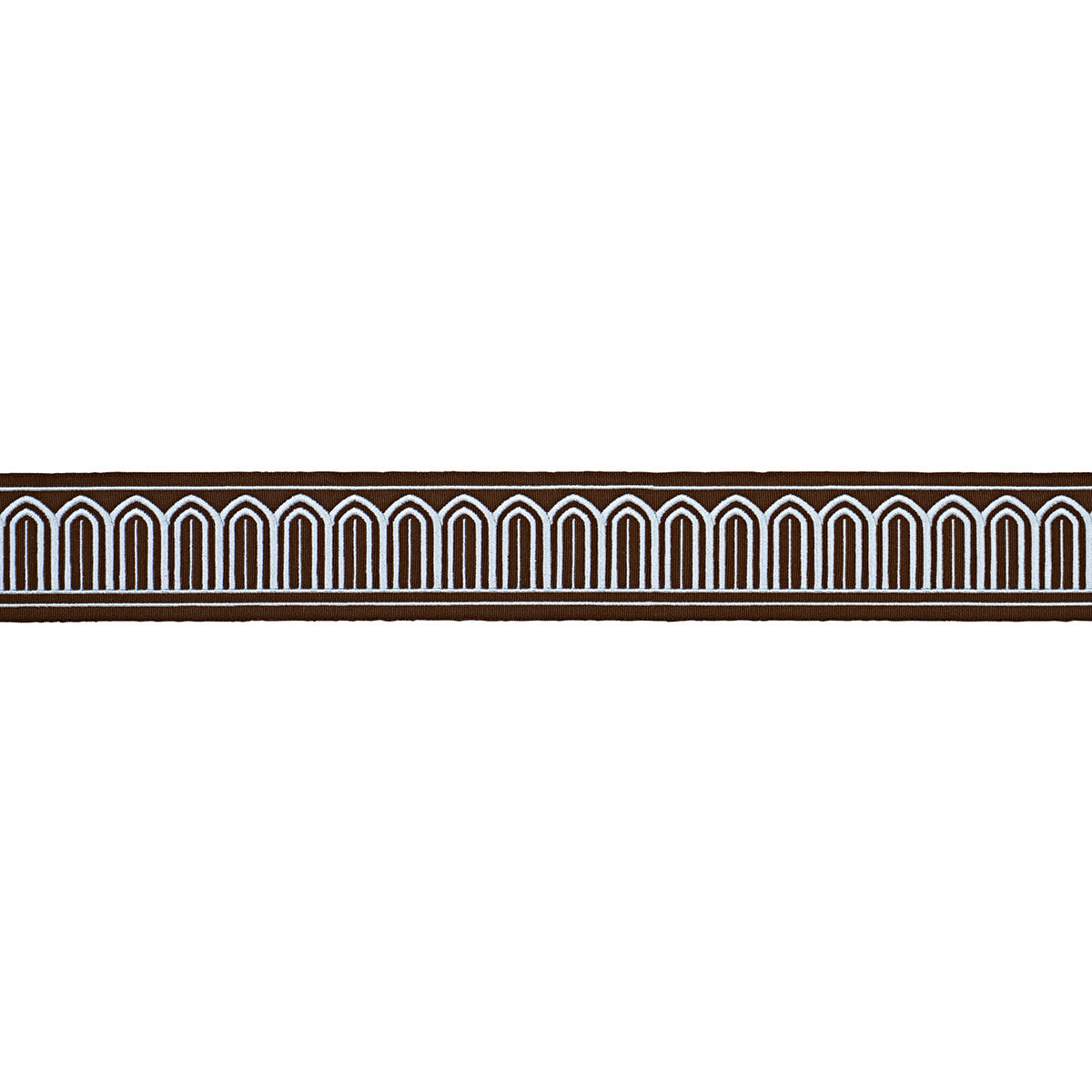 ARCHES EMBROIDERED TAPE MEDIUM | SKY ON BROWN