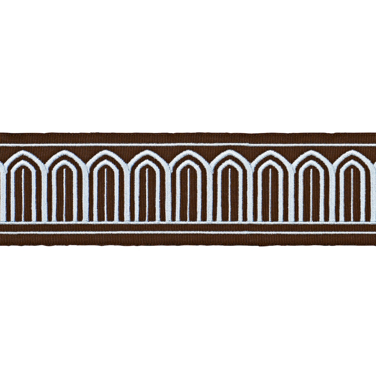 ARCHES EMBROIDERED TAPE MEDIUM | SKY ON BROWN