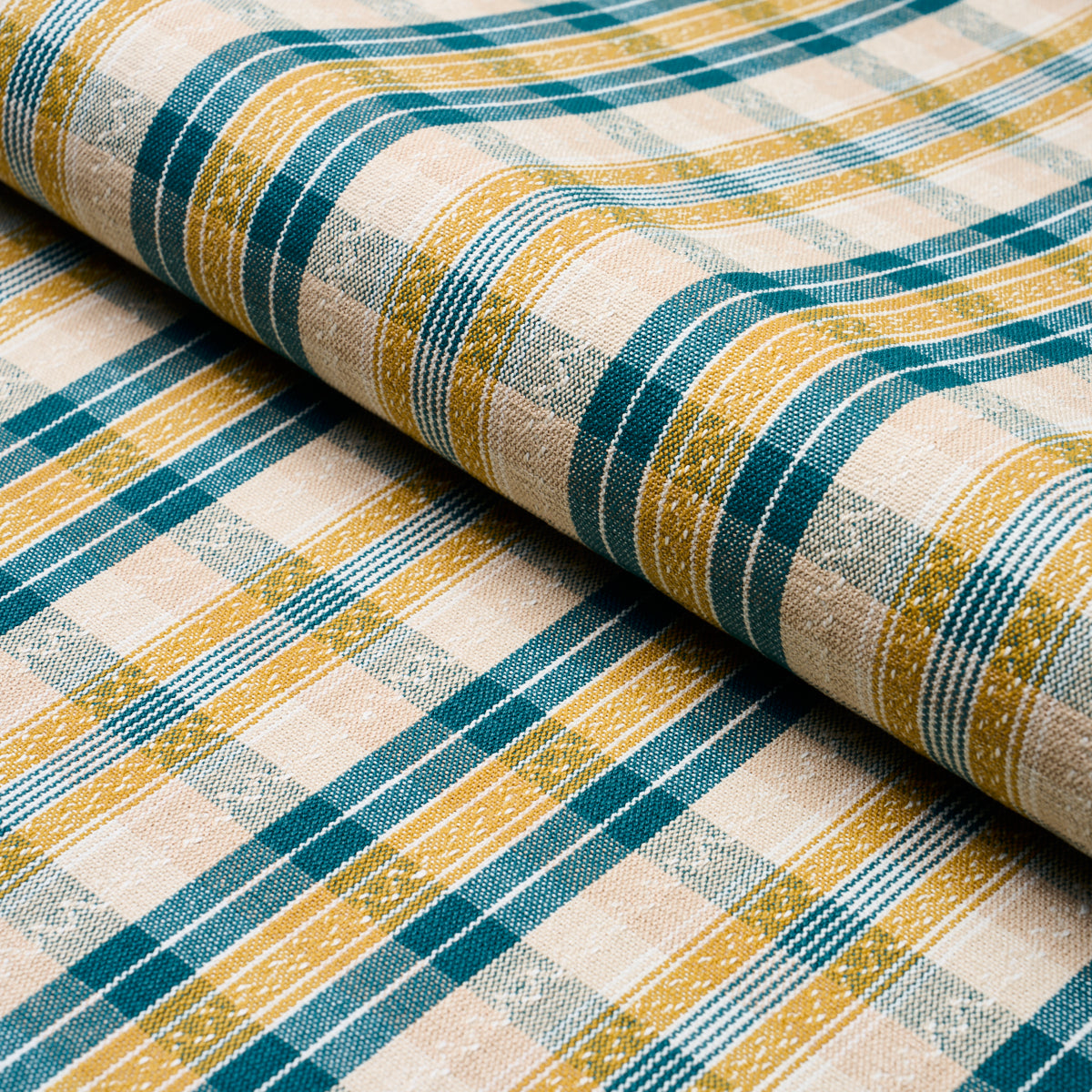 FONDA HAND WOVEN PLAID | TEAL & CITRON