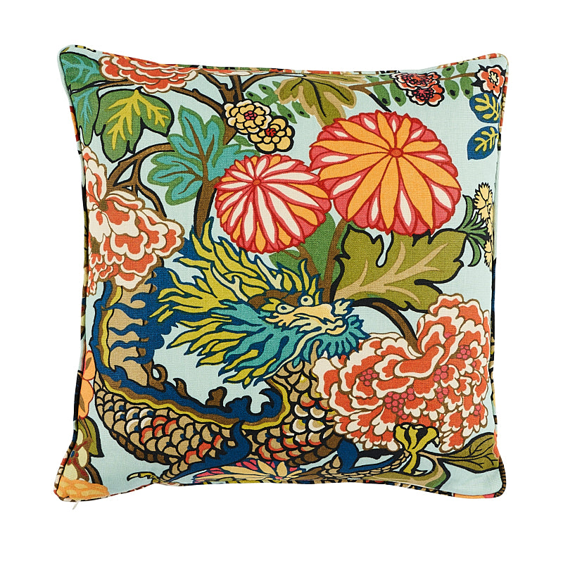 Chiang Mai Dragon Pillow | Aquamarine