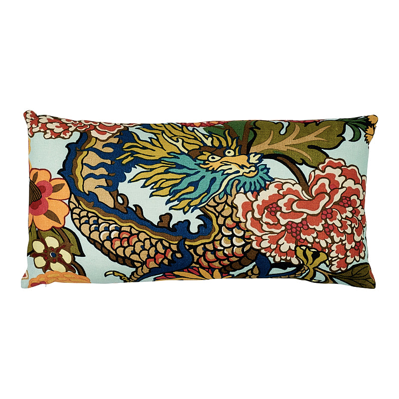 Chiang Mai Dragon Pillow | Aquamarine