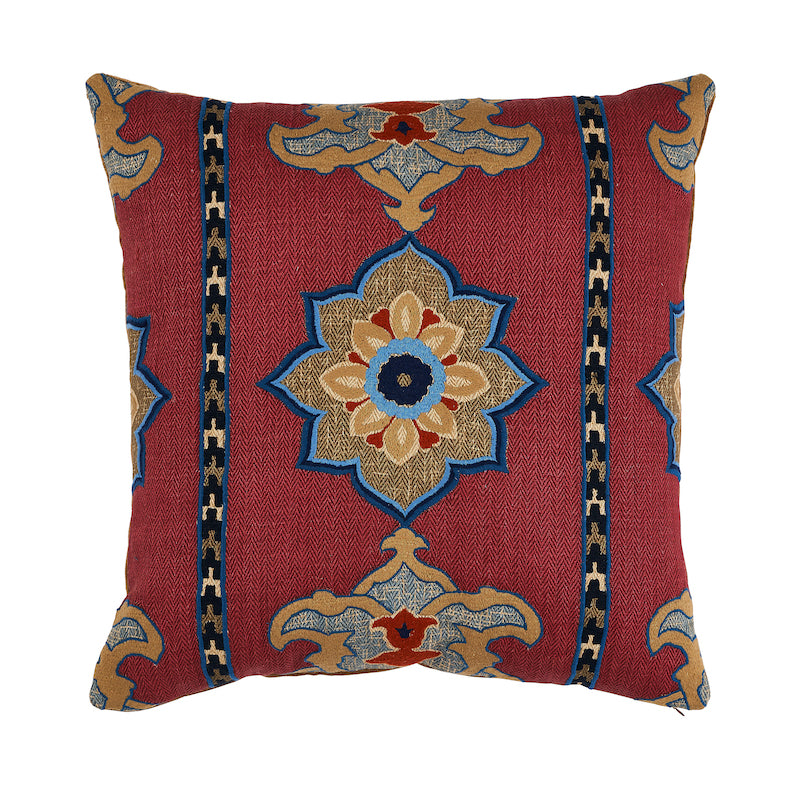Temara Embroidered Pillow | Pomegranate
