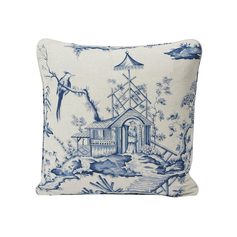Shengyou Toile Pillow | Indigo Blue