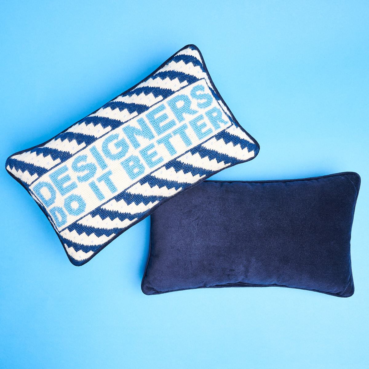 Designers Rock Needlepoint Pillow | Blue