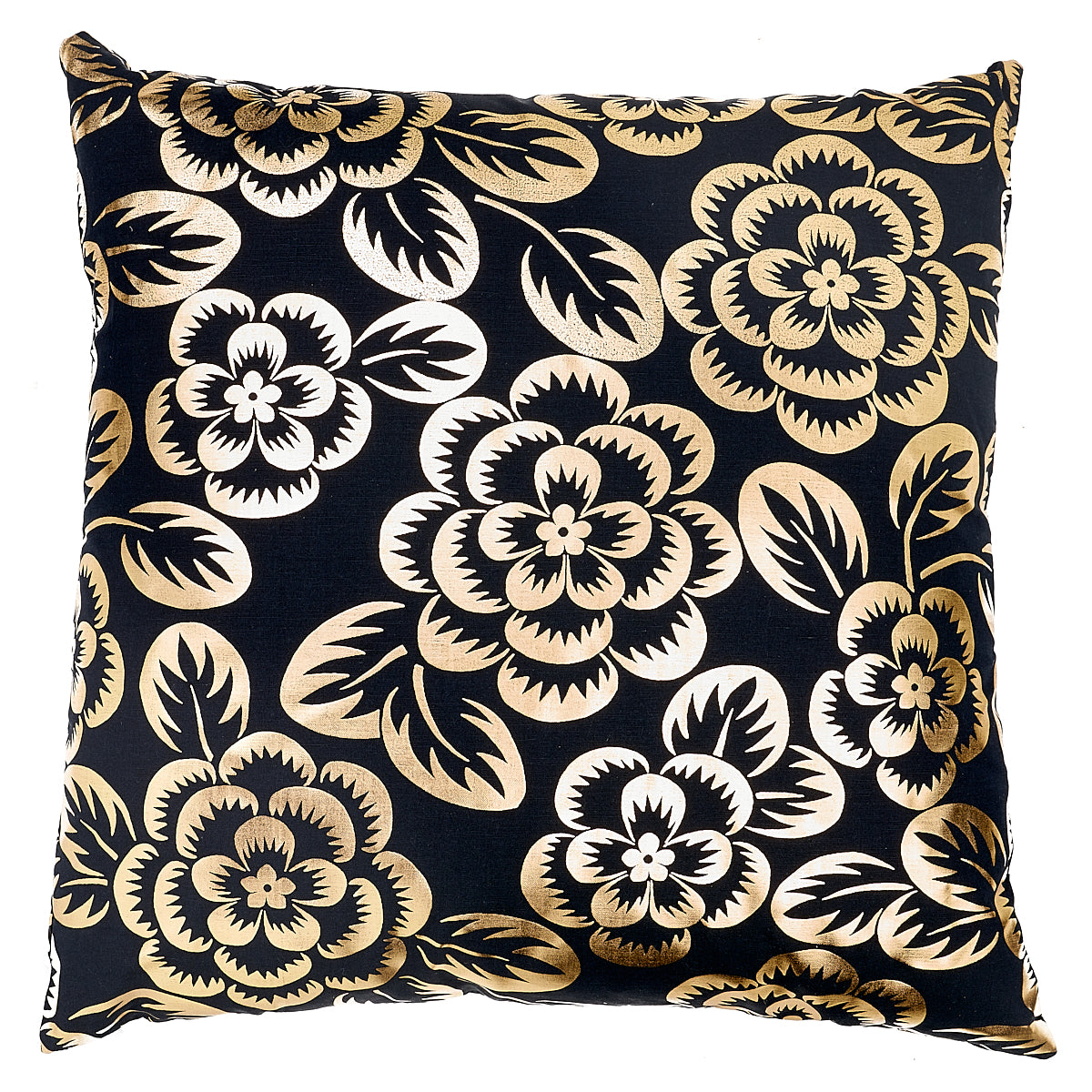 Angelica Floral Pillow | Gold & Noir