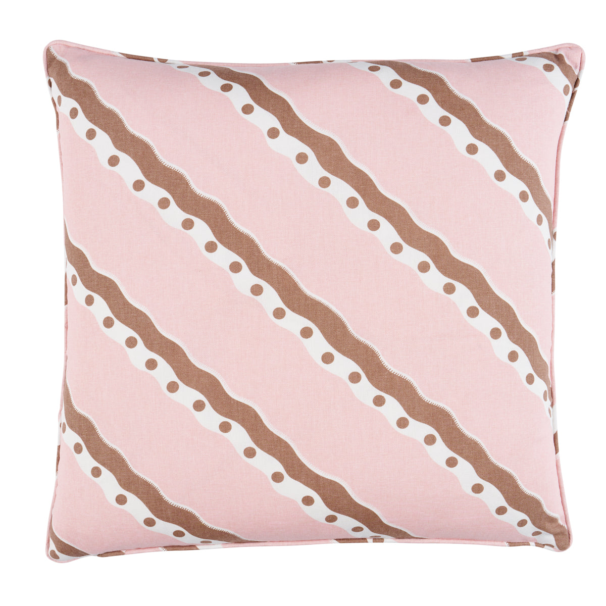 Rousseau Stripe Pillow | Cocoa & Blush