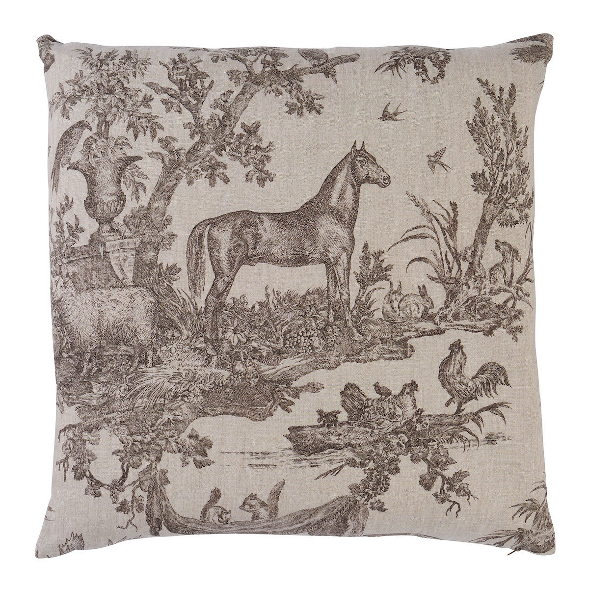 Western Toile Pillow | Sepia