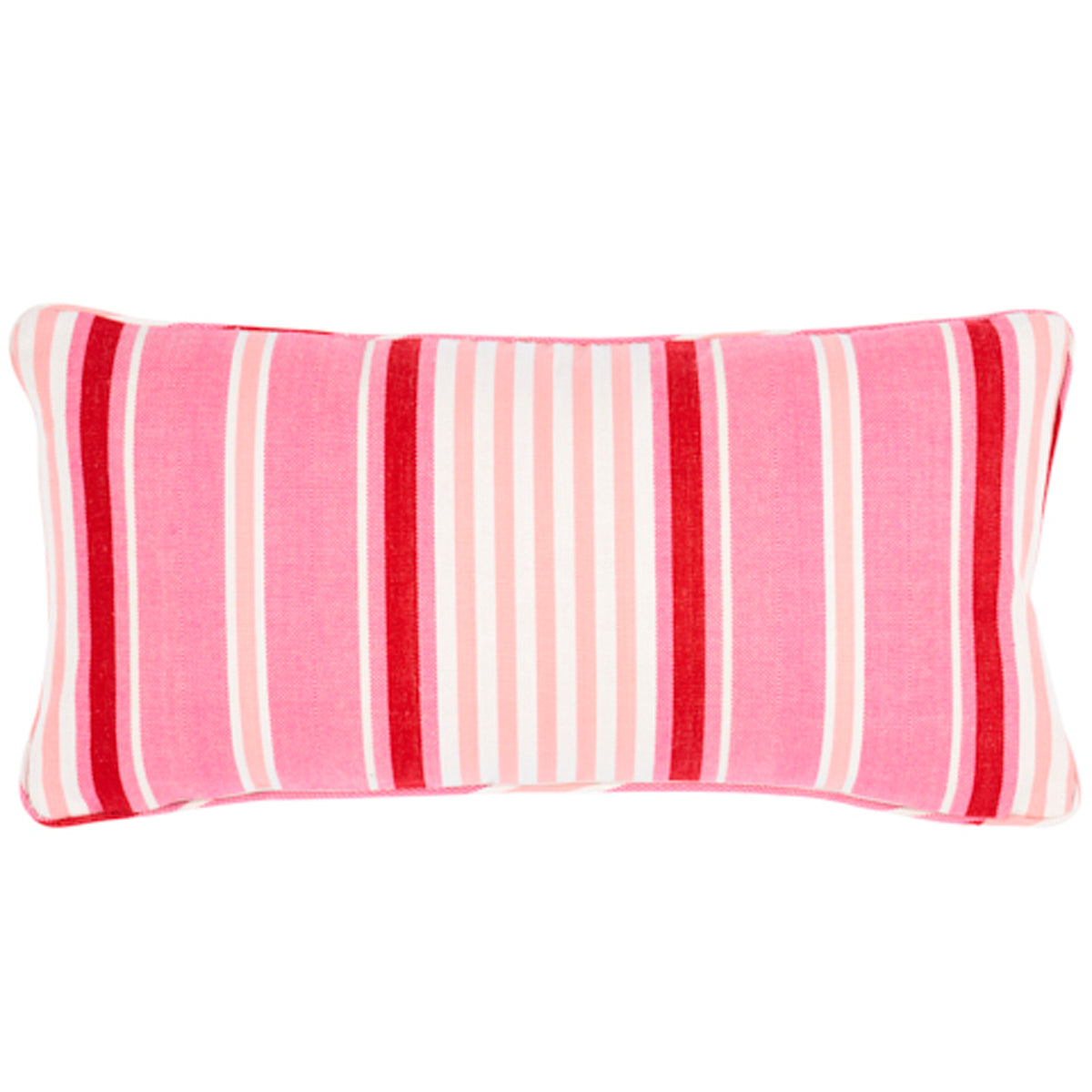 Cuscino a righe in cotone Minzer | Rosa