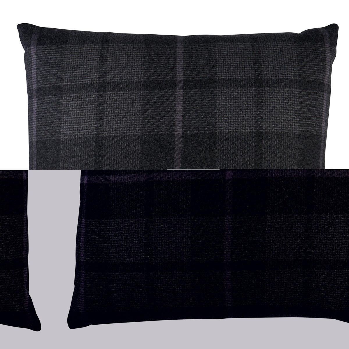 Montana Wool Plaid Pillow | Oxford Grey