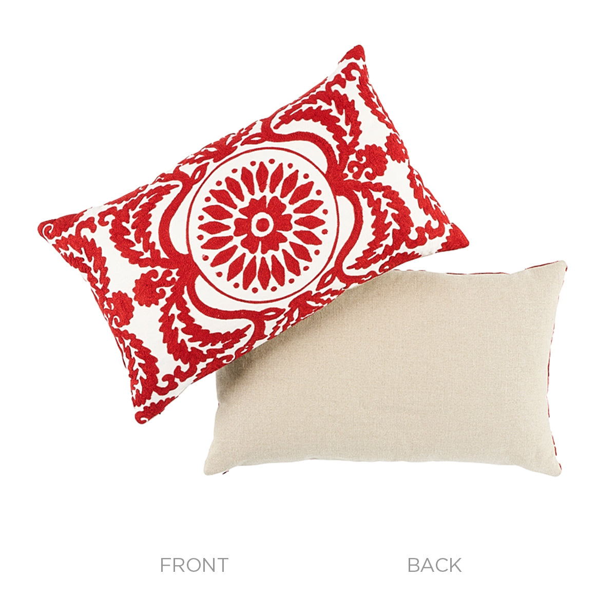 Castanet Embroidery Pillow | Red