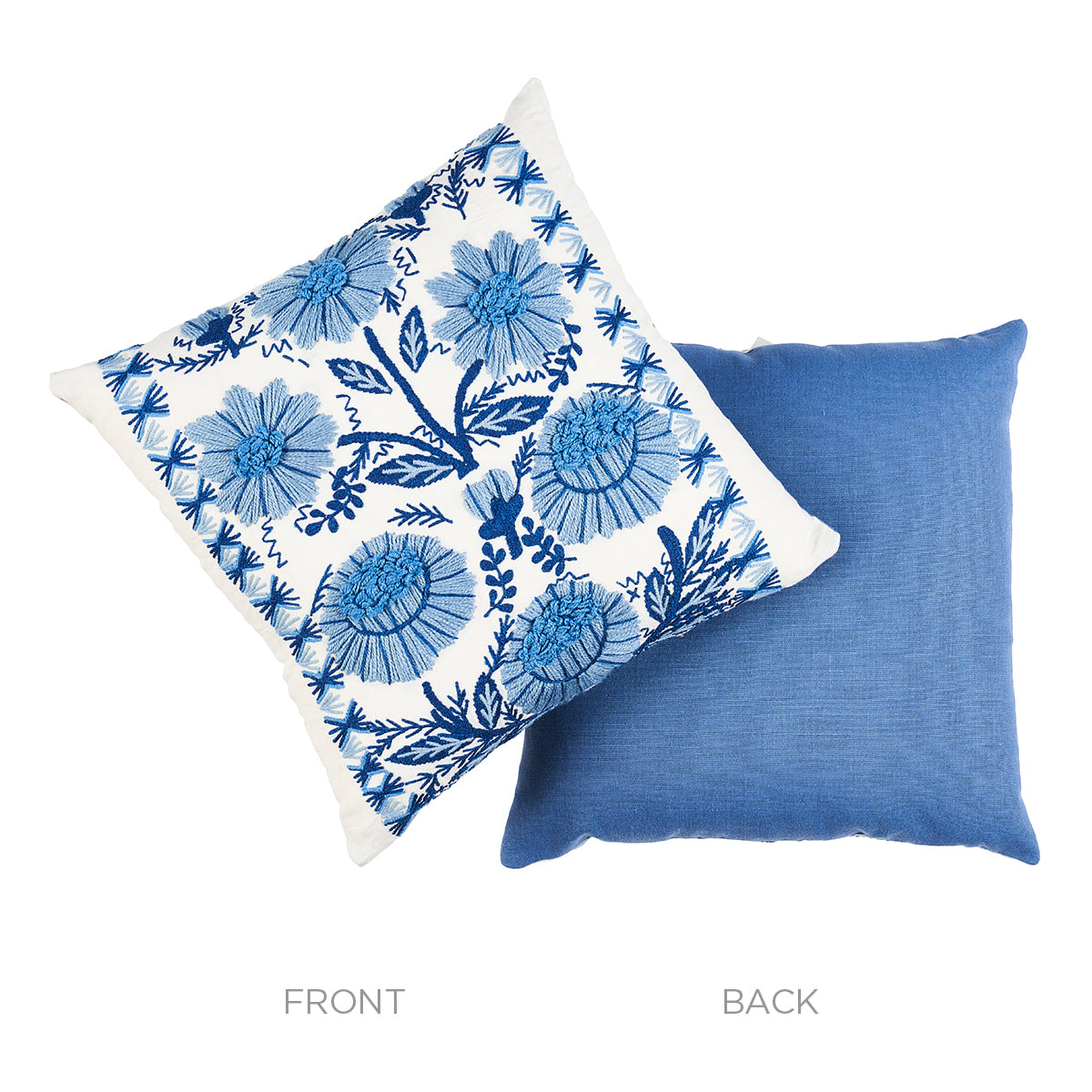 Marguerite Embroidery Pillow | Sky