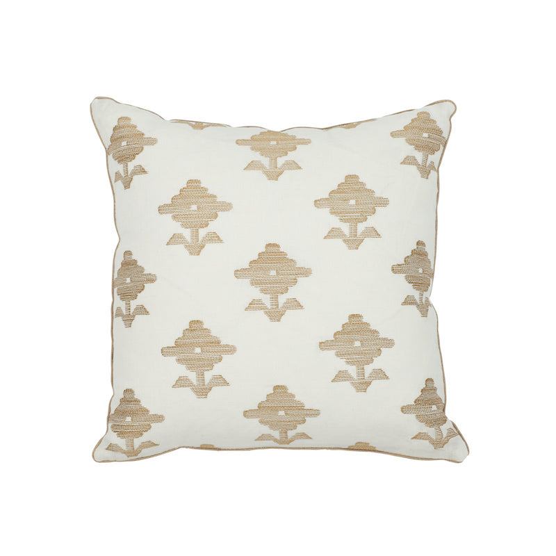Rubia Embroidery Pillow | Ivory