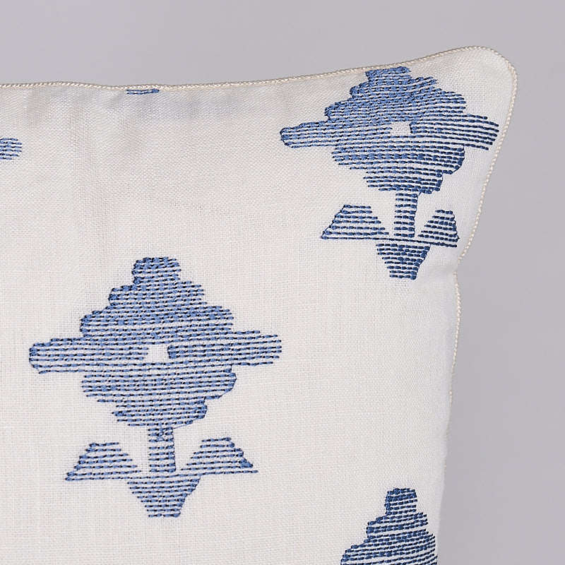 Rubia Embroidery Pillow | Blue