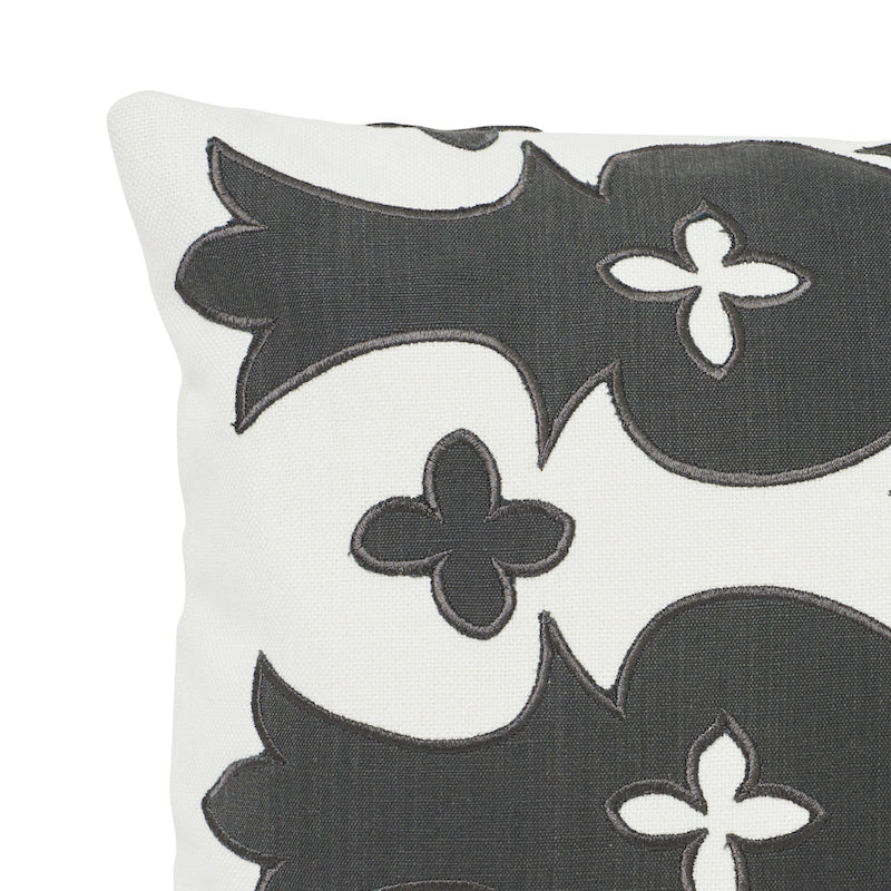 Bergama Pillow | Carbon & Ivory