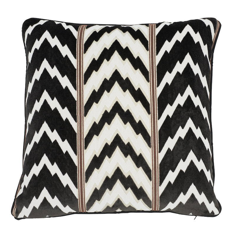 Florentine Velvet Pillow | Black & White