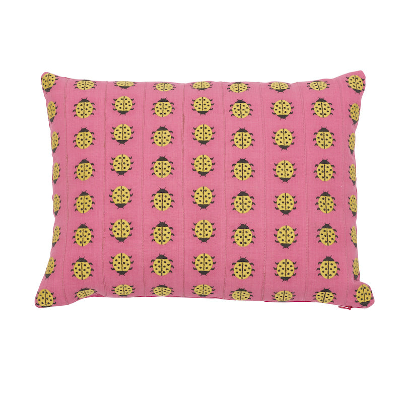 Cuscino Coccinella | Giallo e rosa