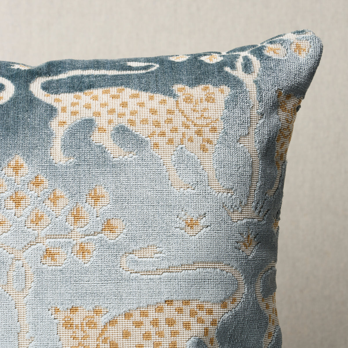 Woodland Leopard Velvet Pillow | Mineral