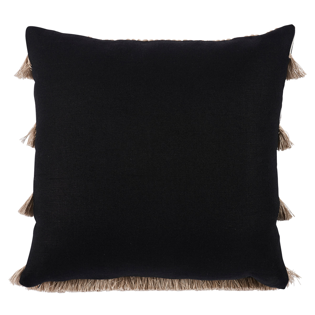 Graphic Fringe Pillow | Black