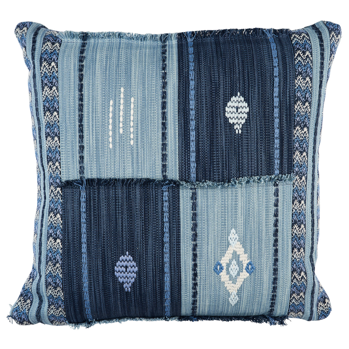 Cuscino patchwork Aravali | Denim e Indaco