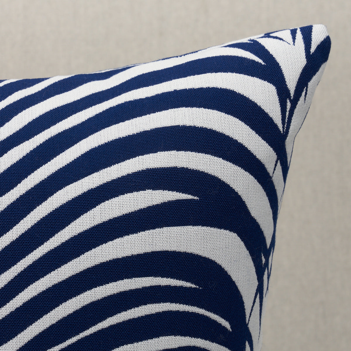 Zebra Palm I/O Pillow | Navy