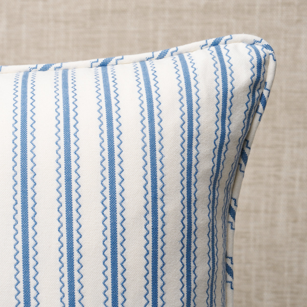 Birdie Ticking Stripe Pillow | Indigo