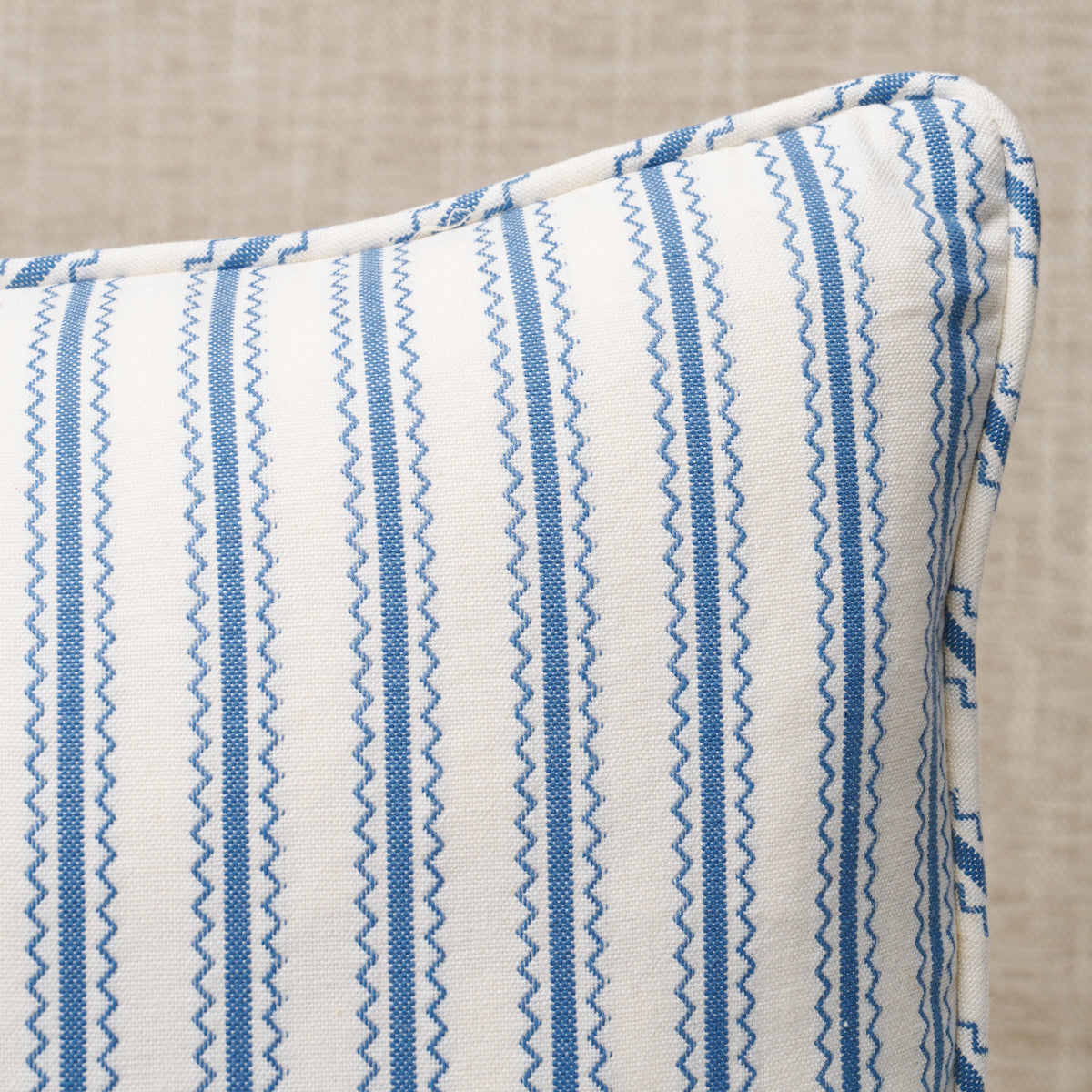 Birdie Ticking Stripe Pillow | Indigo