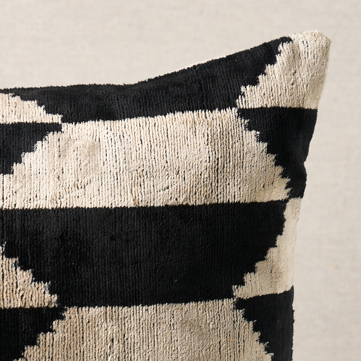 Ankara Silk Velvet Pillow | Black & Silver