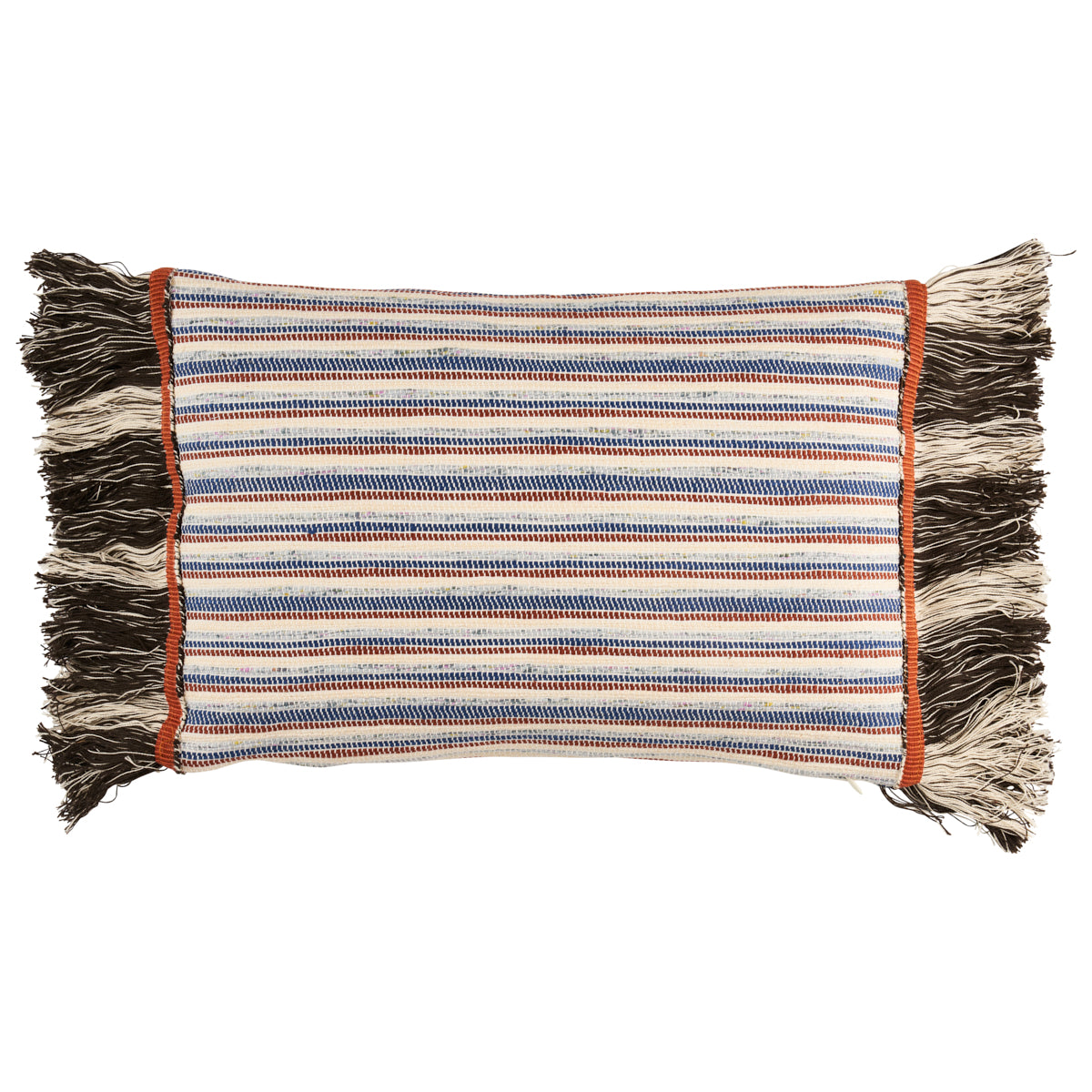 Rag Rug Hand Woven Stripe Pillow | Indigo & Mocha